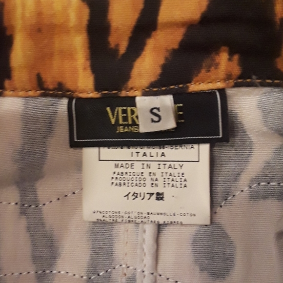 RARE!! Vintage VERSACE JEANS COUTURE LOGO JACKET Sm Leopard Denim - Van Halen! - Picture 9 of 9